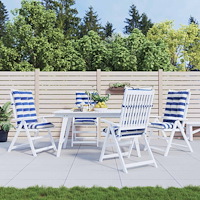 vidaXL Utomhuskudde 4 pcs Blå och Vit 120 x 50 x 7 cm Tyg