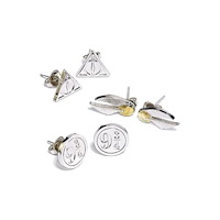 THE CARAT SHOP Harry Potter Deathly Hallows/Golden Snitch/Platform Stud Earring Set