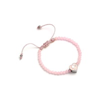 THE CARAT SHOP Barbie Pink Bead Friendship Bracelet with Heart Shaped Bead
