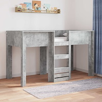 vidaXL Köksbädd för barn Betonggrå 75 x 190 cm Konstruerat trä