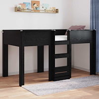 vidaXL Köksbädd för barn Svart Ek 90 x 200 cm Konstruerat trä