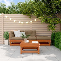 vidaXL Trädgård loungemöbler 4 pcs Vaxad brun Massiv furu