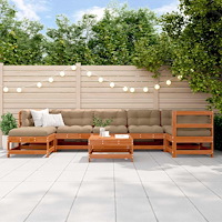 vidaXL Trädgård loungemöbler 8 pcs Vaxad brun Massiv furu