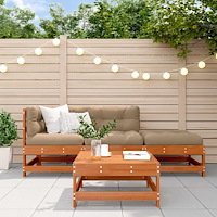 vidaXL Trädgård loungemöbler 4 pcs Vaxad brun Massiv furu