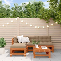 vidaXL Trädgård loungemöbler 5 pcs VaxBrun Massivt furu