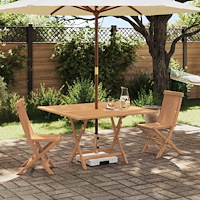 vidaXL Trädgårds Bistro Set 3 pcs Brun Massivt teakträ