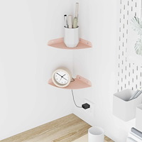 vidaXL Flytande hylla med hylla med lagring 2 pcs Rosa 15 x 15 x 2 cm