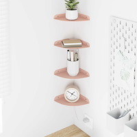 vidaXL Flytande hylla med hylla med lagring 4 pcs Rosa 15 x 15 x 2 cm