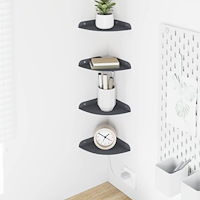 vidaXL Flytande hylla med hylla 4 pcs Antracit 15 x 15 x 2 cm
