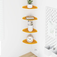 vidaXL Flytande hylla med hylla 4 pcs Senapsgul 15 x 15 x 2 cm