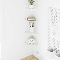 vidaXL Flytande hylla med hylla med lagring 4 pcs Vit 15 x 15 x 2 cm