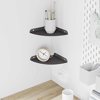 vidaXL Flytande hylla med hylla med lagring 2 pcs Svart 18 x 18 x 2 cm