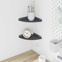 vidaXL Flytande hylla med hylla 2 pcs Antracit 18 x 18 x 2 cm