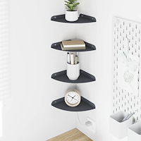 vidaXL Flytande hylla med hylla 4 pcs Antracit 18 x 18 x 2 cm