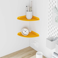 vidaXL Flytande hylla med hylla 2 pcs Senapsgul 18 x 18 x 2 cm