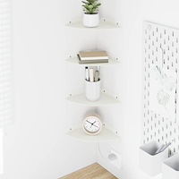 vidaXL Flytande hylla med hylla med lagring 4 pcs Vit 18 x 18 x 2 cm