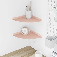 vidaXL Flytande hylla med hylla med lagring 2 pcs Rosa 24 x 24 x 2 cm