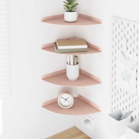 vidaXL Flytande hylla med hylla med lagring 4 pcs Rosa 24 x 24 x 2 cm