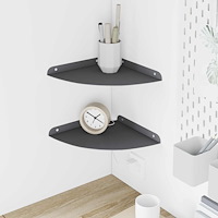 vidaXL Flytande hylla med hylla 2 pcs Antracit 24 x 24 x 2 cm