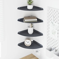 vidaXL Flytande hylla med hylla 4 pcs Antracit 24 x 24 x 2,3 cm