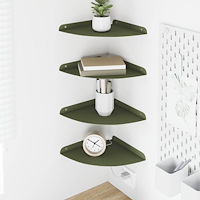 vidaXL Flytande hylla med hylla 4 pcs Olivgrön 24 x 24 x 2 cm