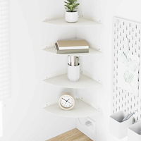 vidaXL Flytande hylla med hylla med lagring 4 pcs Vit 24 x 24 x 2 cm