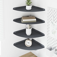 vidaXL Flytande hylla med hylla 4 pcs Antracit 30 x 30 x 2 cm