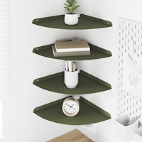 vidaXL Flytande hylla med hylla 4 pcs Olivgrön 30 x 30 x 2 cm