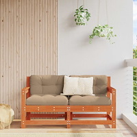 vidaXL Trädgårdshörnssoffa Massivt furu VaxBrun 132 x 62 x 70,5 cm
