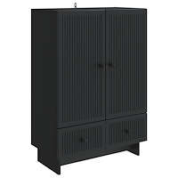 vidaXL Sideboard Svart 66 x 34,5 x 95 cm Konstruerat trä