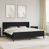 vidaXL Sängram med madrass Svart 180 x 200 cm Konstläder