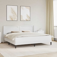 vidaXL Sängram med madrass Vit 180 x 200 cm Konstläder