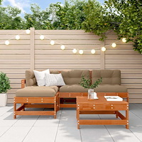 vidaXL Trädgård loungemöbler 5 pcs Vaxad brun Massiv furu