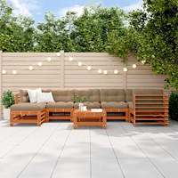 vidaXL Trädgård loungemöbler 8 pcs VaxBrun Massiv furu