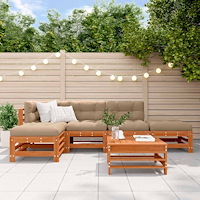 vidaXL Trädgård loungemöbler 6 pcs Vaxad brun Massiv furu