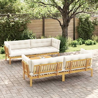 vidaXL 5 Stycke Trädgårdspallsofaenheter Massivt Akaciaträ Ljusbrun