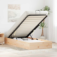 vidaXL Bäddsoffa med förvaring Naturfärg 90 x 190 cm Massivt furu