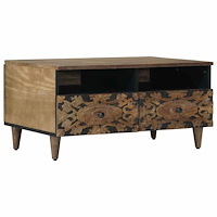 vidaXL Kaffeebord med låda Brun 80 x 54 x 40 cm Massivt mangoträ