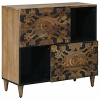vidaXL Sideboard med lagring Brun 80 x 33,5 x 75 cm Massivt mangoträ
