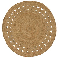 vidaXL Matta Naturfärg Ø 120 cm Jute