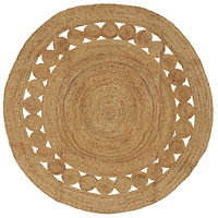 vidaXL Matta Naturfärg Ø 150 cm Jute