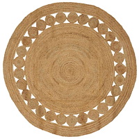 vidaXL Matta Naturfärg Ø 180 cm Jute