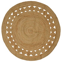 vidaXL Matta Naturfärg Ø 210 cm Jute