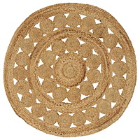 vidaXL Matta Naturfärg Ø 90 cm Jute