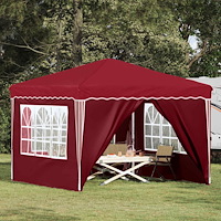 vidaXL Pop-up Partytält Vinröd 288 x 288 x 245 cm Oxford Tyg