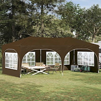 vidaXL Pop-up Partytält Taupe 575 x 288 x 245 cm Oxford Tyg