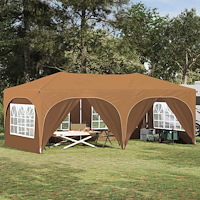 vidaXL Pop-up Partytält Beige 575 x 288 x 245 cm Oxford Tyg