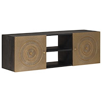 vidaXL TV-skåp med hylla med lagring med dörr Mässing 105 x 30 x 35 cm