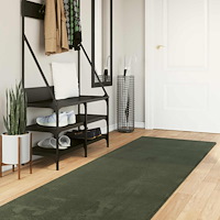 vidaXL Mellanhög mjuk och tvättbar matta HUARTE Skoggrön 500 x 80 cm