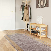 vidaXL Mattlöpare MARSA Grå 100 x 250 cm Polyester och PVC